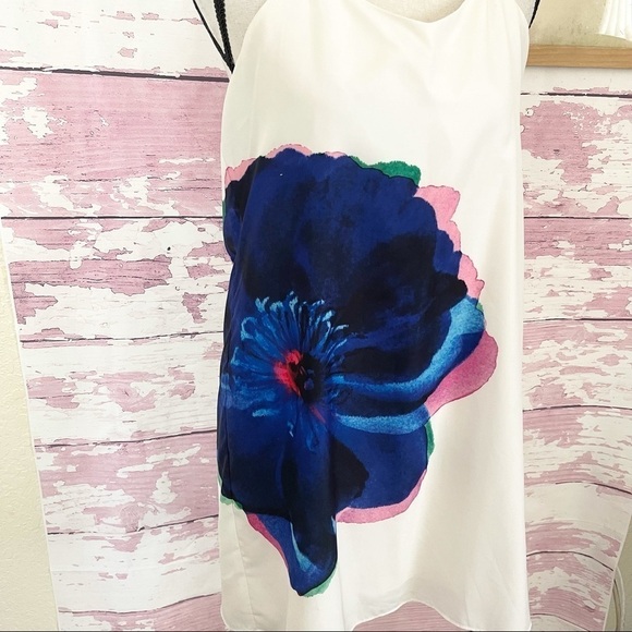 CYNTHIA STEFFE Women’s White Floral Print Sleeveless Halter Dress size 8 - Picture 4 of 7